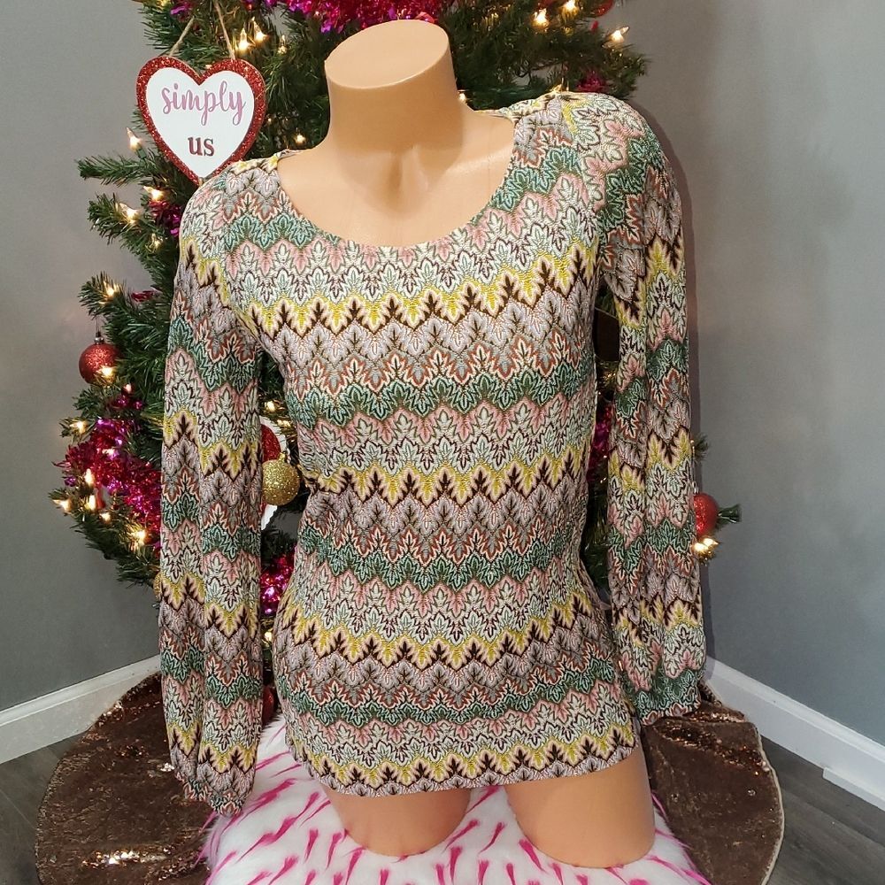 Multicolor Sparkle Boho Patterned Women's Top
